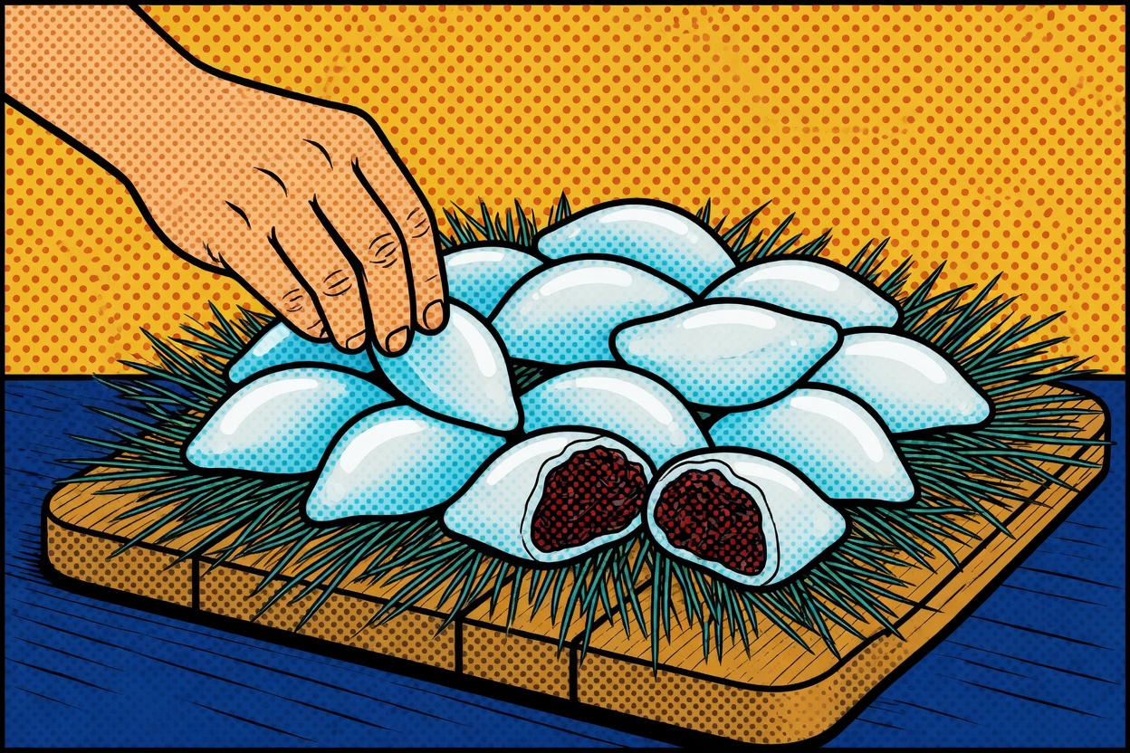 Songpyeon — Chuseok Half-Moon with Sesame & Bean